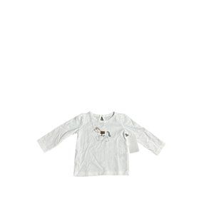 Janie And Jack Shirt Baby 3-6 Months White Long Sleeve Horse Tee Equestrian